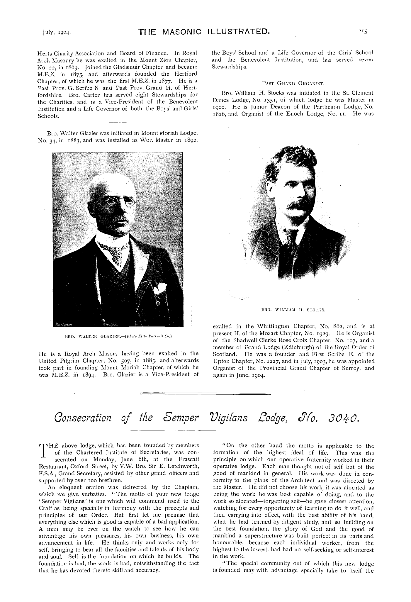 The Masonic Illustrated: 1904-07-01 - The New Past Grand Officers.