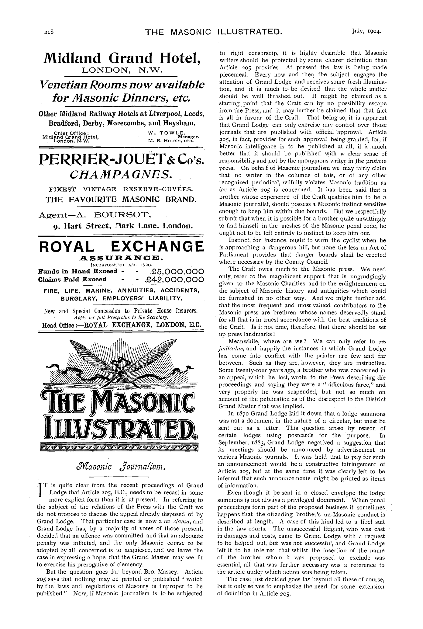 The Masonic Illustrated: 1904-07-01 - Ad01204