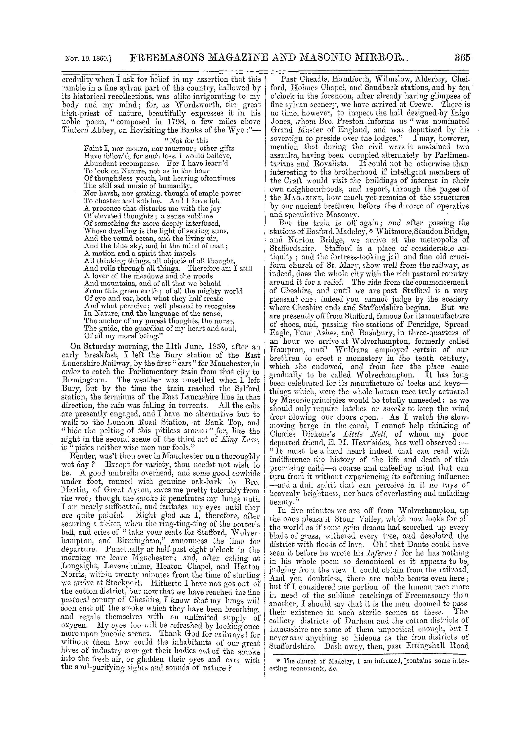 The Freemasons' Monthly Magazine: 1860-11-10: 5
